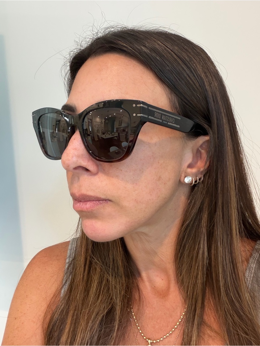 Dior Black & Tortoiseshell Round Sunglasses - Picture 4 of 7
